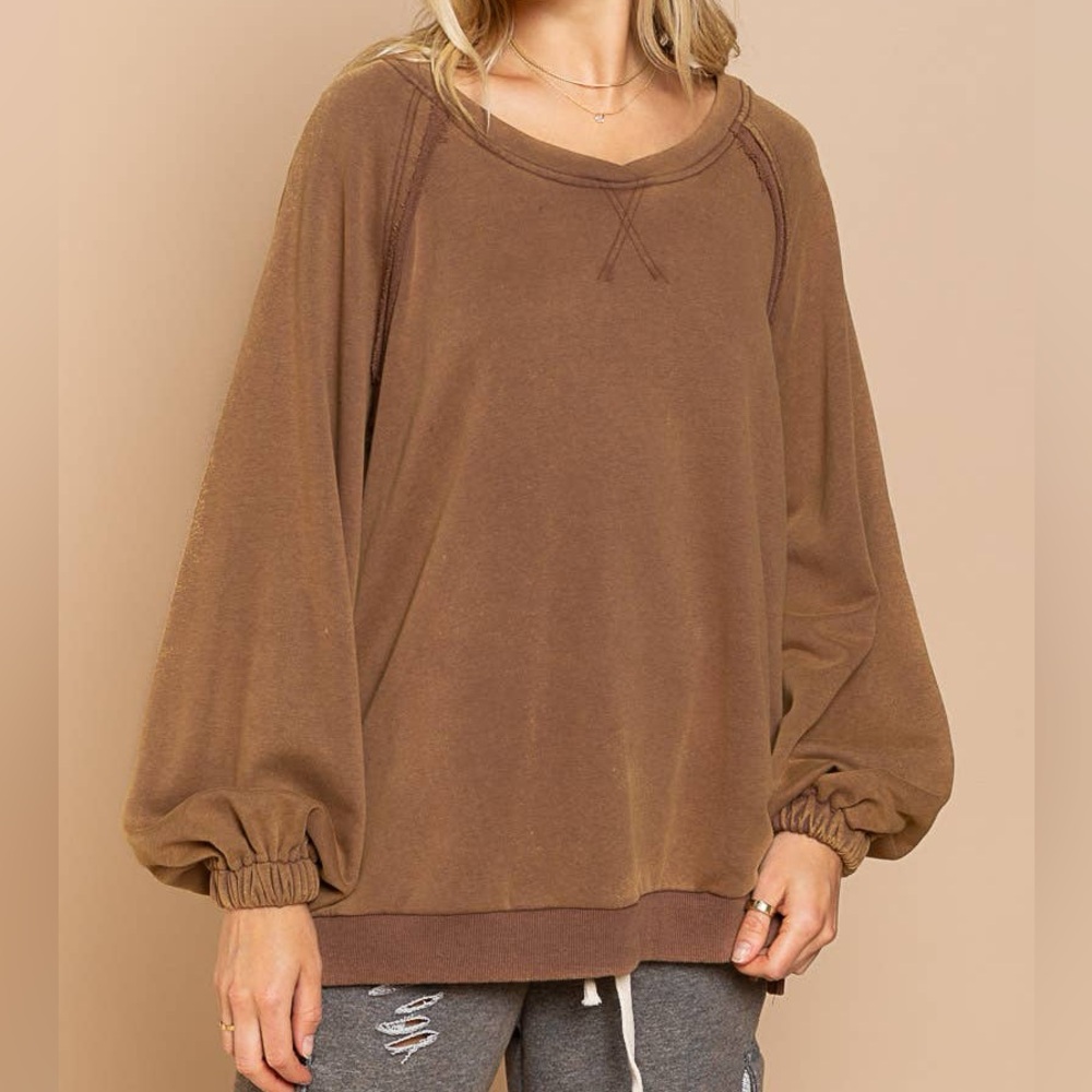 POL Kinsley Sweatshirt – Tan, Size M